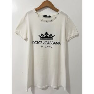 Dolce & Gabbana Graphic Print Crew Neck T-Shirt Size Small